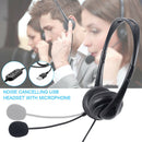 Wired USB Headset Noise Cancelling With Microphone Call Center Audio Controls