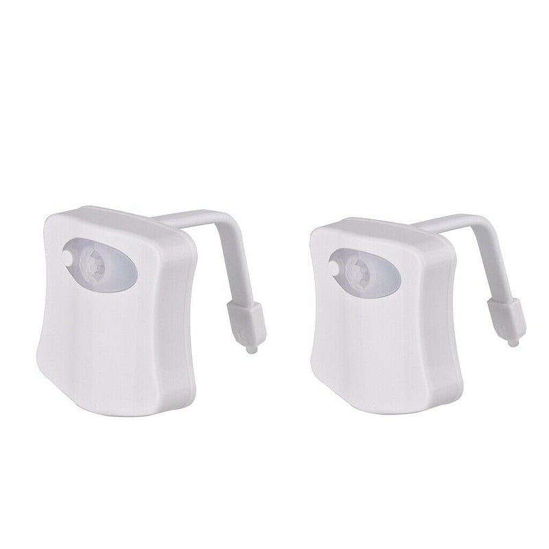 2Pcs LED Toliet Bathroom Lamp Auto Activated Magic Seat 16 Colors Light