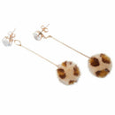 Fashion Plush Ball Personality Round Long Tassel Alloy+Rhineston Earring Je