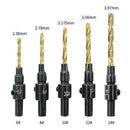 5PCS HSS Countersink Drill Bit Set Screw Woodworking Chamfer Tool Quick Change
