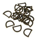 20Pcs Metal D-Ring Webbing Buckle Loop Ring Strap Keeper Hand LeatherCraft