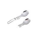 Foldable Camping Hike Cook Picnic Spork Stainless Steel Fork Spoon Utensilã€NME