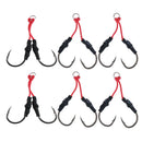 6Pcs Dual Assist Hook With PE Line Braid Assist Cords Deep Sea Fishing