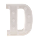 White Large Plastic Marquee Freestanding Alphabet LED Light UP Letters D