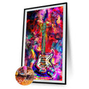 Guitar Diamond Painting Embroidery 5D Full Round Drill DIY Mosaic Picture A