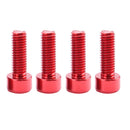 4Pcs Portable Alloy Bike Water Bottle Cage Bolts Holder Socket Screws Red