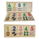 Number Colour Kids Toys Wooden Educational Jigsaws Matching Puzzle