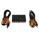 2 Ports USB KVM Switcher Audio Video Switcher 2560*1600 with LED Indicator
