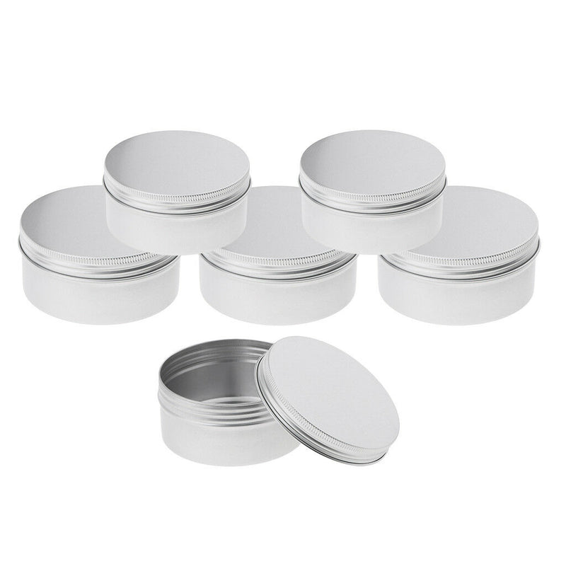 6x Aluminium Empty Pot Candle Soap Jewelry Findings Jar Tins Box 200ml 250ml