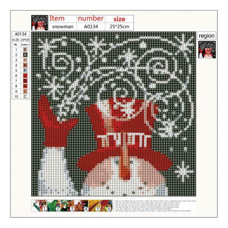 5D DIY Full Drill Diamond Painting Christmas Snowman Cross Stitch Embroider