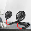 Portable Hands-Free Mini USB Air Cooler Neck Fan Summer Sports Fan (Black)