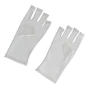 Fabric Anti UV Fingerless UV Protection Gloves For Nail  Drying Lamp White