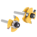 2pcs 1/4" Shank Woodworking Tenon Cutter Groove Router Bit Milling Cutter