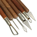 6in1 Wooden Polymer Clay Pottery Ball Stylus Sculpting Carving Modeling Tools PT