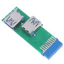 1Pc Internal Mainboard 2 Ports USB 3.0 Female to 20 Pin Female Header Adap Jc Tw