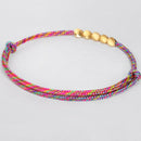 Hand Woven Colorful Buddha Bead Bracelet Adjustable Copper Bead Lucky Hand Rope