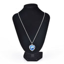 Ocean Heart Pendant Necklace Women Crystal Rhinestone Jewelry Accessories Gift3C