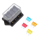 Car Accessory Waterproof Vehicle Truck Boat 4 Way Blade Fuse Box Holder +4X Fuse