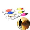 7pcs 3cm 5g colorful trout lure fishing spoon bait single hook*metal fishing FT