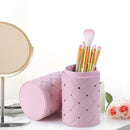 Fashion Leather Makeup Brush Storage Case Empty Holder Organizer (Pink M) A