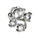 Reverse Belly Bar with Clear Crystals Top Down Body Crystal Dangle U7G5