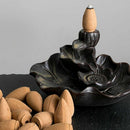 Lotus Leaf Ceramics Garden Home Incense Burner Censer Craft Practical Lotus