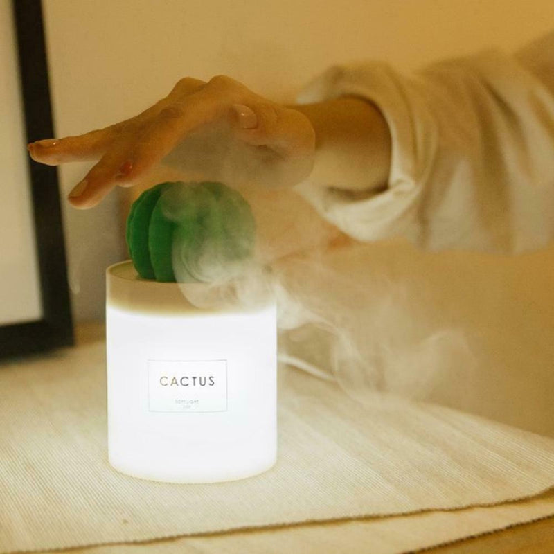 280mL Cactus Timing Air Humidifier USB Aromatherapy Diffuser Mist Maker
