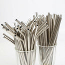100pcs Metal Straws Can Be Reused 304 Stainless Steel Drinking Water Pipes