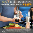Premium Stainless Steel Salt and Pepper Grinder Set With Stand - Tall Salt