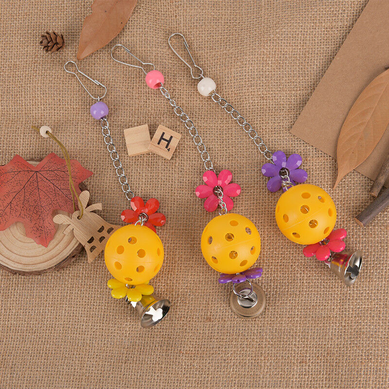 Pet parrot bird bites climb chew toys bell swing cage hanging cockatiel parakJ&M