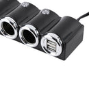 Car Dual USB One For Four Belt Switch Car Cigarette Lighter Charger Double NTC