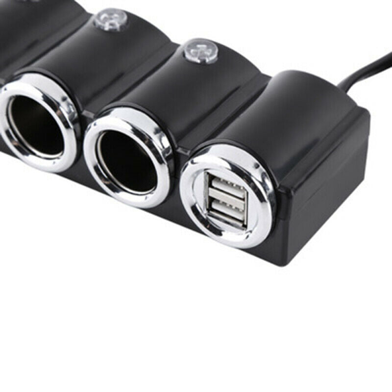 Car Dual USB One For Four Belt Switch Car Cigarette Lighter Charger Double NTC