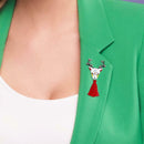 Retro Tassel Brooch Deer Animal Enamel Badge Backpack Jacket Gift (Style 4) A