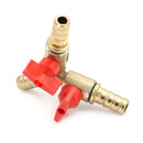 3Way Tee Brass Y Shut Off Ball Valve 5/16" 8Mm Barb Fuel Gas Oil/Valve Clamp ME
