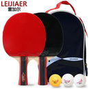 Leijiaer Ping Pong Paddle Set (2-Player Bundle), Pro Premium Rackets, 3 Bal