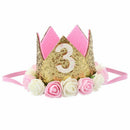 Flower Headband Princess Crown Birthday Crown Headdress Baby Shower Kids Bi
