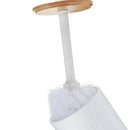 Bamboo Floor-Standing Toilet Brush Set with Base Bathroom Toilet Brush HoldeA5D8