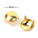 100 pcs Metal Rivet Nail DIY Accessories 6mm Round leather clothing Punk Go N2F3
