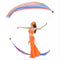 2x Women Belly Dance Silk Veil Poi Throw Balls Stage Props Accessories