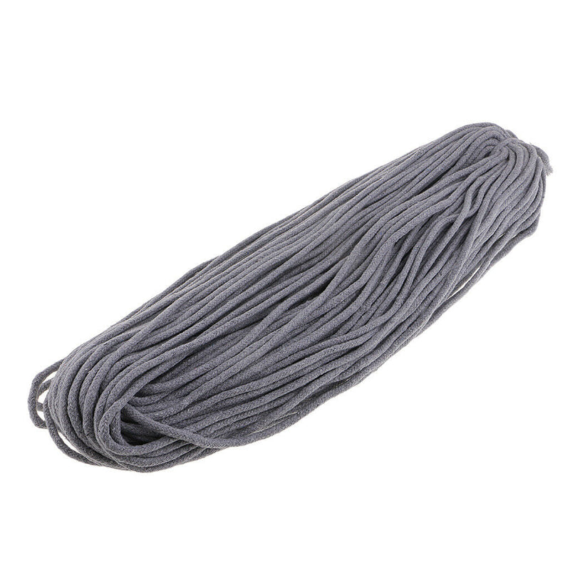 1 Roll Round Cotton Threads Stringing Cords Gray for DIY Crafts Decorative