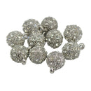 10x Clear Czech Crystal Disco Fireball Bling DIY Pendants Jewelry Craft 10mm