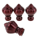 4Pcs Decorative Window Curtain Pole Rod End Cap Final Head 28mm Red
