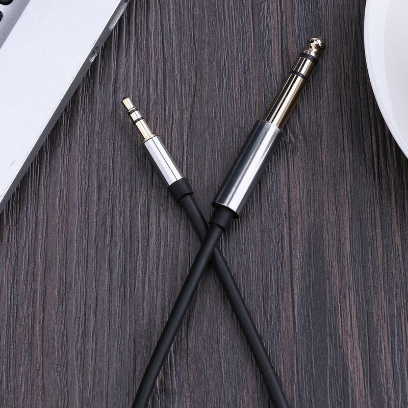 3.5mm 1/8" Male to 6.35mm 1/4" Male TRS Stereo Audio AUX Adapter Connector Cable