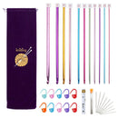32pc MULTI COLOURED STAINLESS STEEL CROCHET HOOKS YARN KNITTING NEEDLES2-8MM