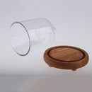 Glass Steel Cloche Dessert Cake Cover Display with Base Low Red brown