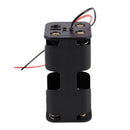 2 Pcs Dual Layers Black Plastic 4 x AA 6V Battery Holder Case Wired G5S1
