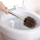 Toilet Brush Set TPR Rubber Soft Hair Scrub Stainless Steel Handle Useful gfs