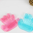 Pet Grooming Massage Glove Brush - Removes Hair/Cats/Dogs/Pets - Blue+Pink