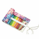 Maple Leaf Canvas School Pencil Case 36 Holes Roll Pencilcase Large Pen Bag