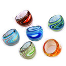6 X Lampwork Glass Band Rings 17-19mm Multi Colors HOT I3T4
